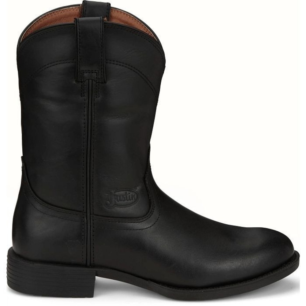 Justin® (Men's 11 D) Kilgore™ 10" Stampede Roper Western Boots, Jet Black - $170